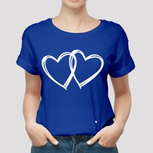 New Amazing Summer Collection Royal Blue T Shirt Trendy HEARTS Printed Smart Fit Half Sleeves Shirt