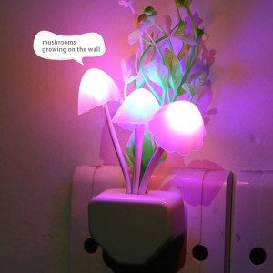 New Automatic Sensor Night Light Changing Dusk To Dawn Flower Mushroom Lamp Bedroom Babyroom Lamps For Kids Gifts