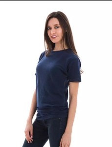 New Blue T Shirt Plain Trendy O Neck Half Sleeves T Shirt