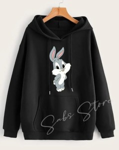 New Stylish Bunny Face Design black Hoodie For Girls and Women
