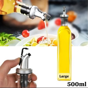 Oil Bottle Glass Material with Safety Lock Cap