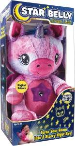 Ontel Star Belly Dream Lites, Stuffed Animal Night Light, Magical Pink and Purple Unicorn - Projects Glowing Stars & Shapes in 6 Gentle Colors, As See