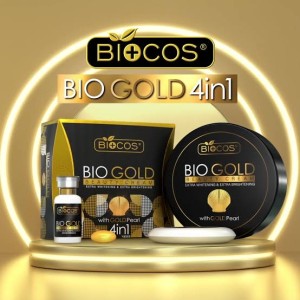 Original Biocos BioGold Extra Whitening 4in1 Combo Cream Soap Capsule & Serum