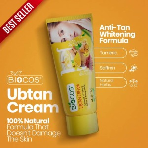 Original Biocos Ubtan Cream Goodness Of Turmeric Saffron & Natural Herbs 70gm