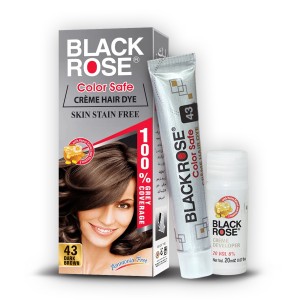 Original Black Rose Color Safe Creme Hair Dye 100% Grey Coverage  Ammonia Free 43 Dark Brown