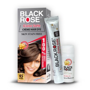 Original Black Rose Color Safe Creme Hair Dye Ammonia Free 45 Black