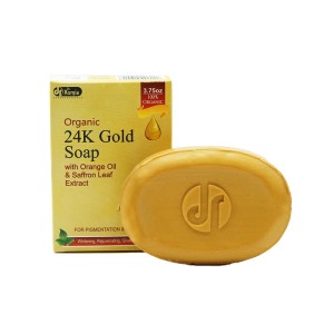 ORIGINAL DR ROMIA ORGANIC 24K GOLD SOAP WITH ORRANGE OIL & SAFFRON LEAF EXTRACTS 100GM