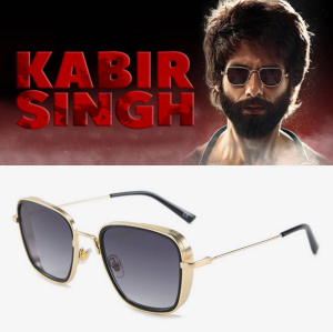 Original Kabir Singh Sunglasses in Metal Frame for Men - Shahid Kapoor UV400 Polarized Glasses