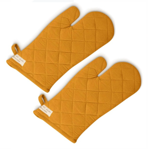 Oven Mitts Kitchen Plain Gloves Oversized Quilted Polyester Cotton Kitchen Cooking Gloves, Heat Resistant, 1 Pair