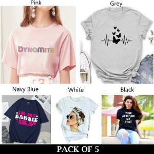 Pack Of 5 T-Shirts For Womens