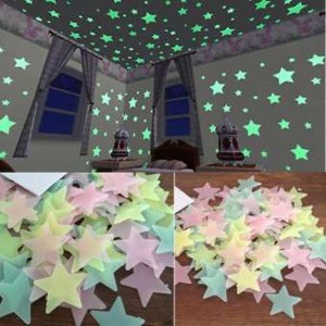 Pack Of 100 - 3D Glowing Stars In The Dark