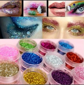 Pack Of 12 - Dusty Glitter Eyeshadows super festival makeup shimmer and shine face jewels Make up Cosmetics pigment body face & eye Shadow