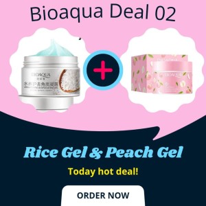 Pack Of 2 Bioaqua Rice Gel And Peach Gel Extract Acid Exfoliating Face Gel Cream (140g)