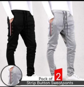 Pack Of 2 Trousers With Stripe Buttons Style For Men