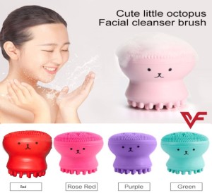 PACK OF 2 Octopus Shape Small Silicone Facial Cleansing Brush, Face Pore Cleaning, Oil