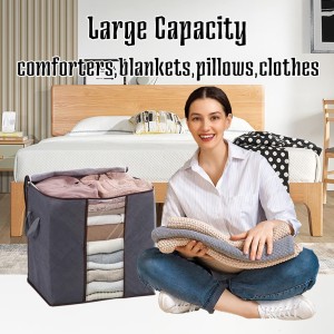 PACK OF 5 Portable Bamboo Charcoal Clothes Blanket Large Folding Bag Storage Box Organizer