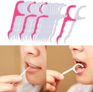 pack of (20) Dental Floss Toothpick - Oral Cavity Teeth Cleaning - Debris Toothpick Line Interdental Brush – Best teeth sticks - tooth gap cleaner....
