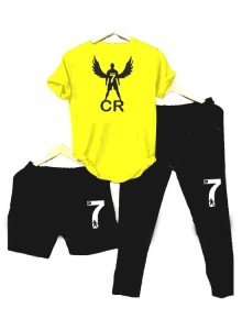 CR7 Pack 3 Tshirt +Short+Trouser For Men By Khokhar Stockists