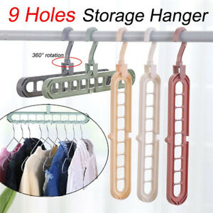 Pack Of 4 - 9 Hole Space Saving Hanger Multi-Function Rotatable Hanger For Drying Clothes Organizer