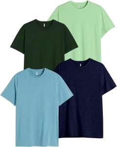 Pack of 4 Plain Half Sleeves T-shirts.