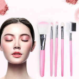 Pack Of 5 - Professional Soft Makeup Brushes Set Premium Synthetic Foundation Blending Face Powder Lipstick Eye Shadow Make Up Brushes Set