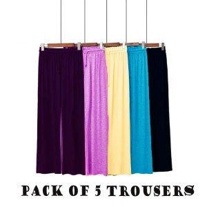 Pack Of 5 Multicolor  Summer night wear trousers for women