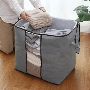 Pack Of 2 Portable Bamboo Charcoal Clothes Blanket Large Folding Bag Storage Box Organizer