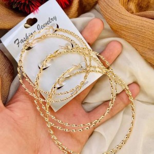 Pack of 3 Pairs / set Hoop Earrings Gold Silver color Small Big Circle Earring Set for Women Simple Punk Ear Clip Fashion Jewelry