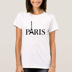 PARIS Print Crew Neck Short Sleeve T-Shirt For Womens