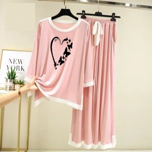 Pink Delight Cozy Cotton Jersey Night Dress