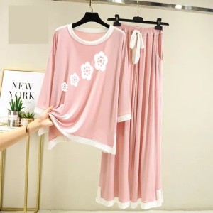 Pink Delight Cozy Cotton Jersey Night Dress