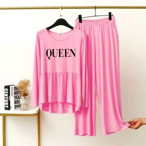 Pink QUEEN  Frock Style Night Dress