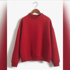 PLAIN BASIC STYLISH Tag Print Thick & Fleece Fabric Rib Sweatshirt for Winter sweatshirt Fashion Wear for Women / Girls