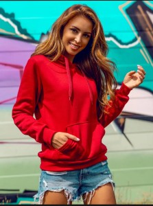 Plain Pullover Red Hoodie for women And Girls