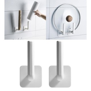 Plastic Toilet Paper Roll Holder Stick to Wall Kitchen Towel Hanger