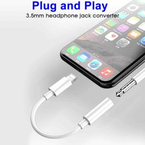 Pop up Window Jack Adapter for IOS, 8 Pin Lighting to 3.5mm Audio Headphone/Earphone Aux Converter for All Iphone