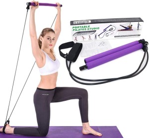 Portable Pilates Bar Kit with Resistance Band for Exercise Home Gym Pilates Reformer Body Shaping Pilates Stick for Workout, Yoga, Fitness, Stretch