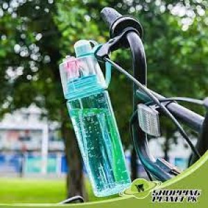 Portable Sports Water Bottle with Mist Spray / Plastic Spray Cool Summer Sport Water Bottle / Leak Proof Portable Drinking Plastic Bottle 600ml