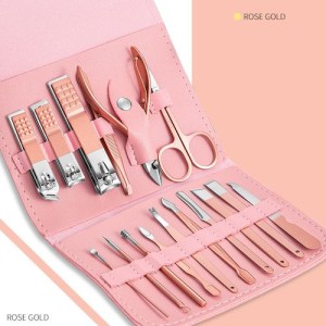 Portable Trimming Stainless Steel 16Pcs Multifunctional Nail Clipper Kit Scissor Pedicure Cutter Eagle Hook for Comprehensive Nail Care
