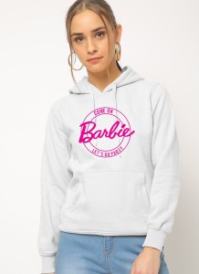 Pullover Comfortable Trendy Come On Barbie Lets Go Party Printed Winter White Hoodie for Woman And Girls