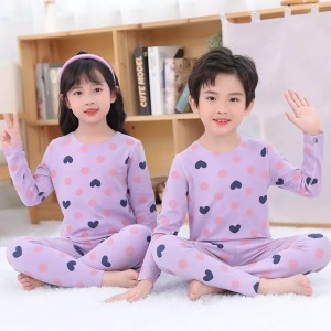 Purple Heart Printed Kids Night Suit