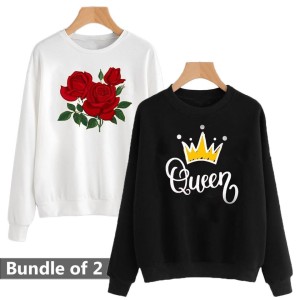 Queen printed pack of 2 sweatshirts for Women's/Girls.