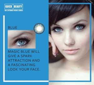 Quick Beauty Blue Colored Lens With Free Solution kit
