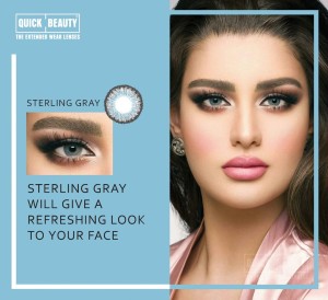 Quick Beauty Sterling Grey Colored Lens With Free Solution kit