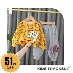 Happy Bear  Printed Sweatshirt With Trouser For Kids By Khokhar Stockists