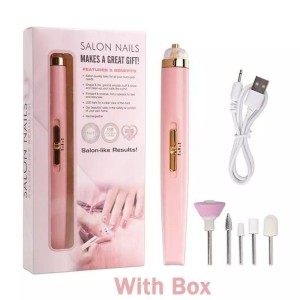 Rechargeable Finishing Touch Flawless Salon Nails Kit, Electronic Nail File and Full Manicure and Pedicure Tool