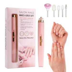 Rechargeable Flawless Salon Nail Finishing Touch Electric Nail Drill Bits File Tool Set Nail Filer Bits File Tool Set, Nail Polish Remover Machine