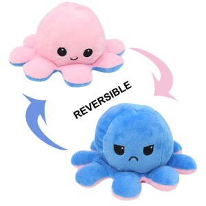 Reversible Octopus Stuffed Creative Mood Change Double-Sided Flip – Random Colors