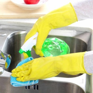 Rubber Latex Dishwashing Gloves Women's Waterproof Household 1 Pair