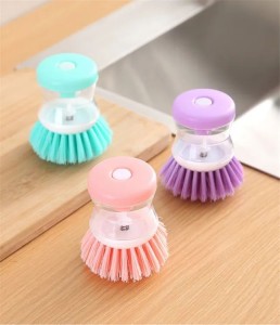 Scrub Kitchen Wash Tool And Dishwashing Brush For Kitchen Cleaning Brush And Pot Dish Plastic Brush With Washing Up Liquid For Self Dispensing Cleaning Brush Soap Dispenser Brush